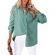 thumbnail image 1 of Blusa Astylish para mujer, ligera, manga larga, seda verde, XXL, 1 of 6