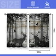 thumbnail image 2 of Deer Forest Kitchen Curtains - Hunting Vintage Small Short Cafe Tier Curtains Farmhouse Rustic Decor for Living Room Rod Pocket Window Drapes 36 Inch Length 2 Panels Set 28"x36", 2 of 5