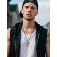 thumbnail image 2 of Tilga Men's Cross Necklace 316L Stainless Steel Jesus Ankh Pendant Rolo Chain Jewelry, 2 of 6