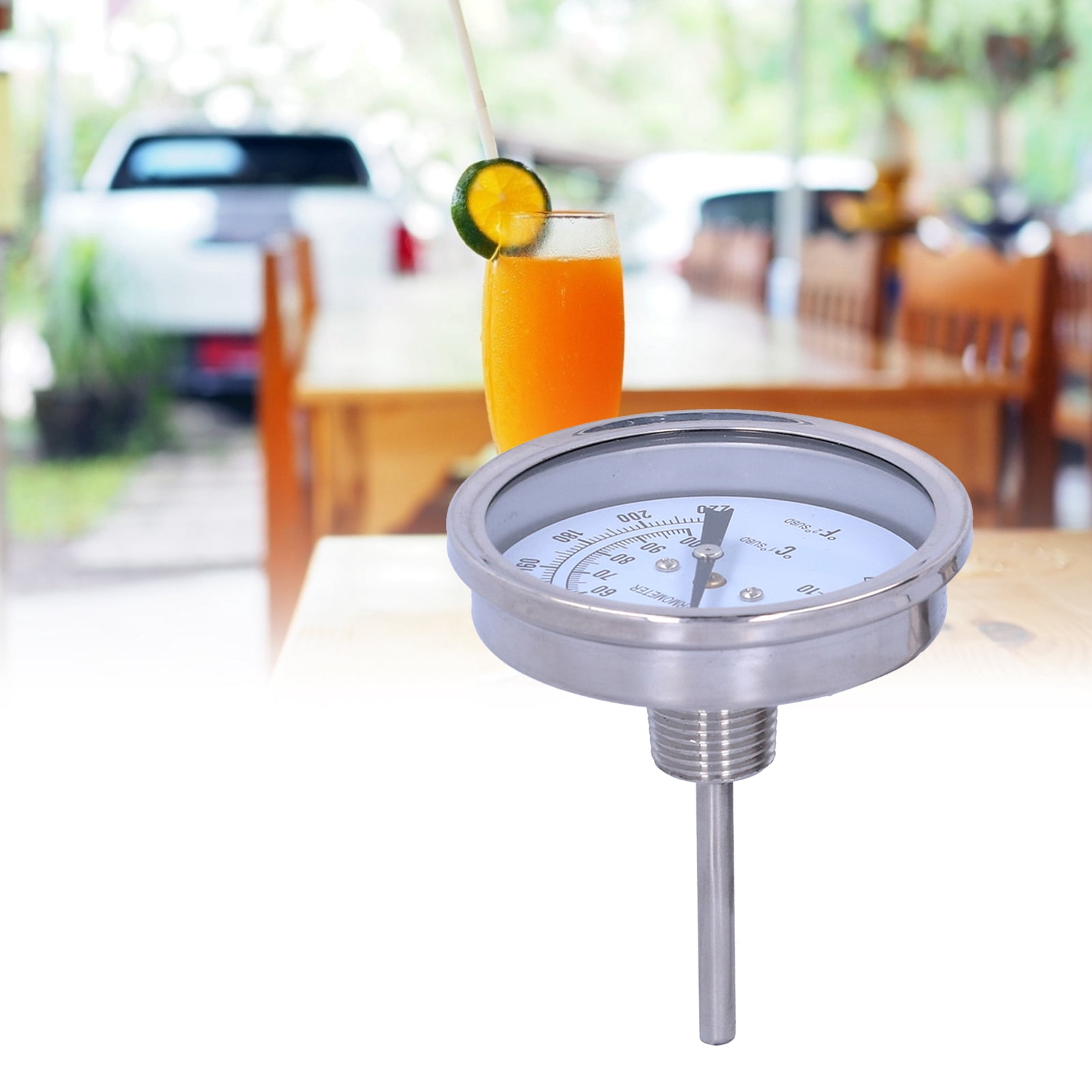 Indoor Outdoor Thermometer,Wall Thermometer,Embedded Thermometer Stainless Steel Temperature Monitor for Flowing Liquid Outdoor