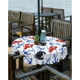 thumbnail image 2 of Outdoor Tablecloth with Umbrella Hole and Zipper Red Lobster Blue Crab Round Outdoor Tablecloths 60 Inch Table Cloths Nautical Anchor Patio Table Cloth Cover for Outdoor Tables Picnic Garden, 2 of 6