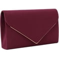 thumbnail image 2 of Faux Suede Clutch Bag Elegant Metal Binding Evening Purse for Wedding/Prom/Black-Tie Events | Faux Suede, Elegant, Metal Binding, for Wedding, for Prom, for Black-Tie Events, 2 of 6