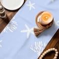 thumbnail image 3 of Summer Ocean Starfish Table Runner 70 Inches, Coastal Coral Beach Conch Light Purple Bed Runner Dresser Scarves Tabletop for Indoor Outdoor Parties/Ceremony/Banquet, 13" x 70", 3 of 9