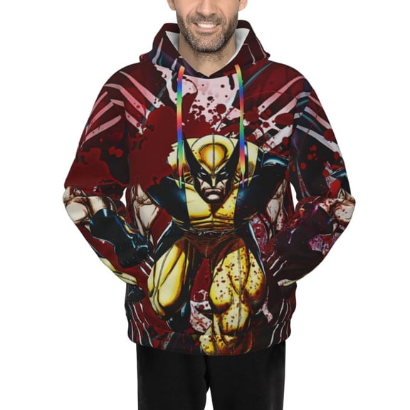 Wolverine Men's Hoodie Novelty Pattern Adult Hooded Sweatshirts Casual Unisex Pullover for Women Youth