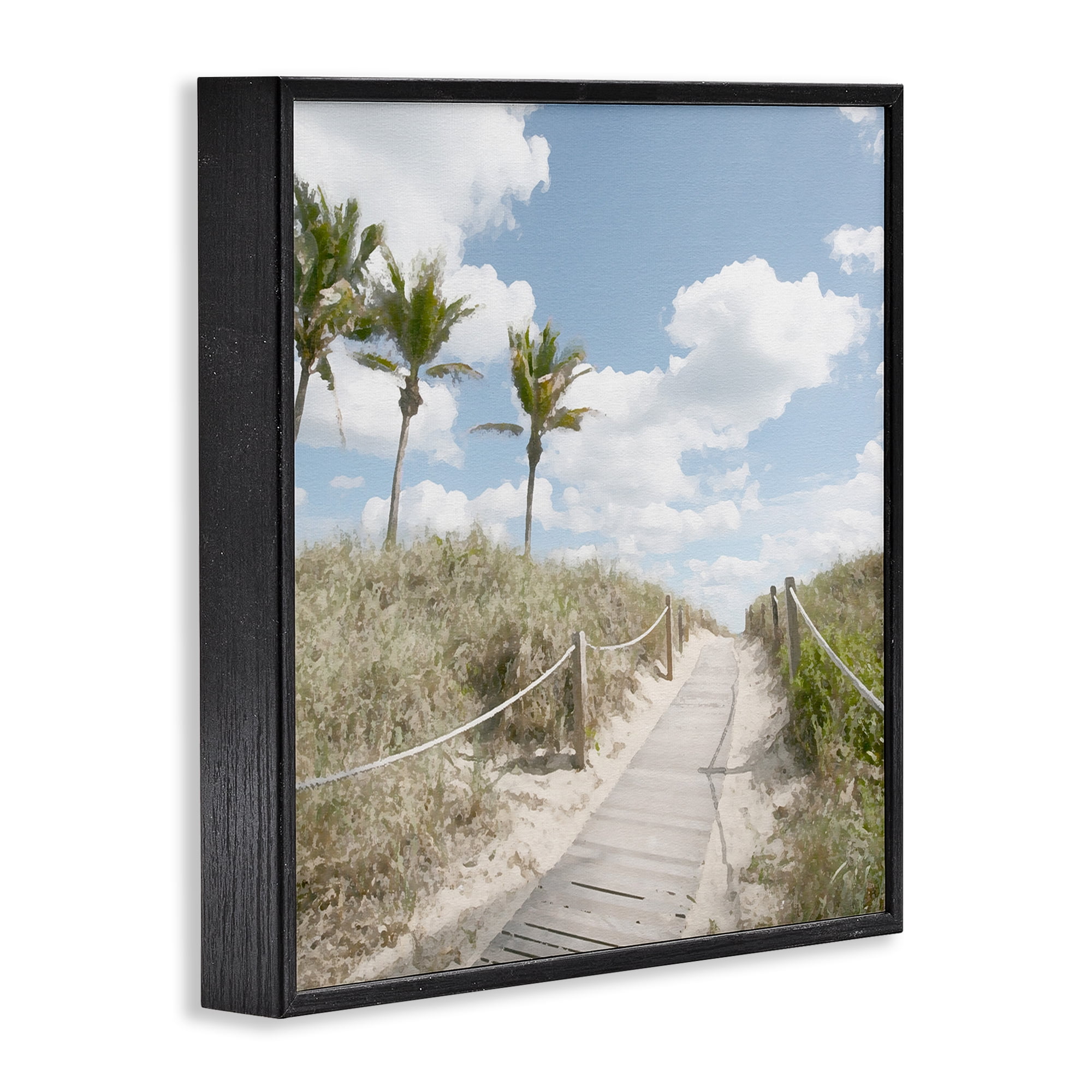 Stupell Industries Stroll In Dunes Landscape Landscape Painting Black Framed Art Print Wall Art, 12 x 12
