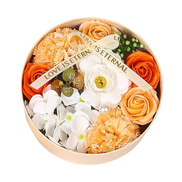 Jabón perfumado con flor de rosa en caja de regalo. Regalo de San Valentín. Aniversario realista. Estilo C