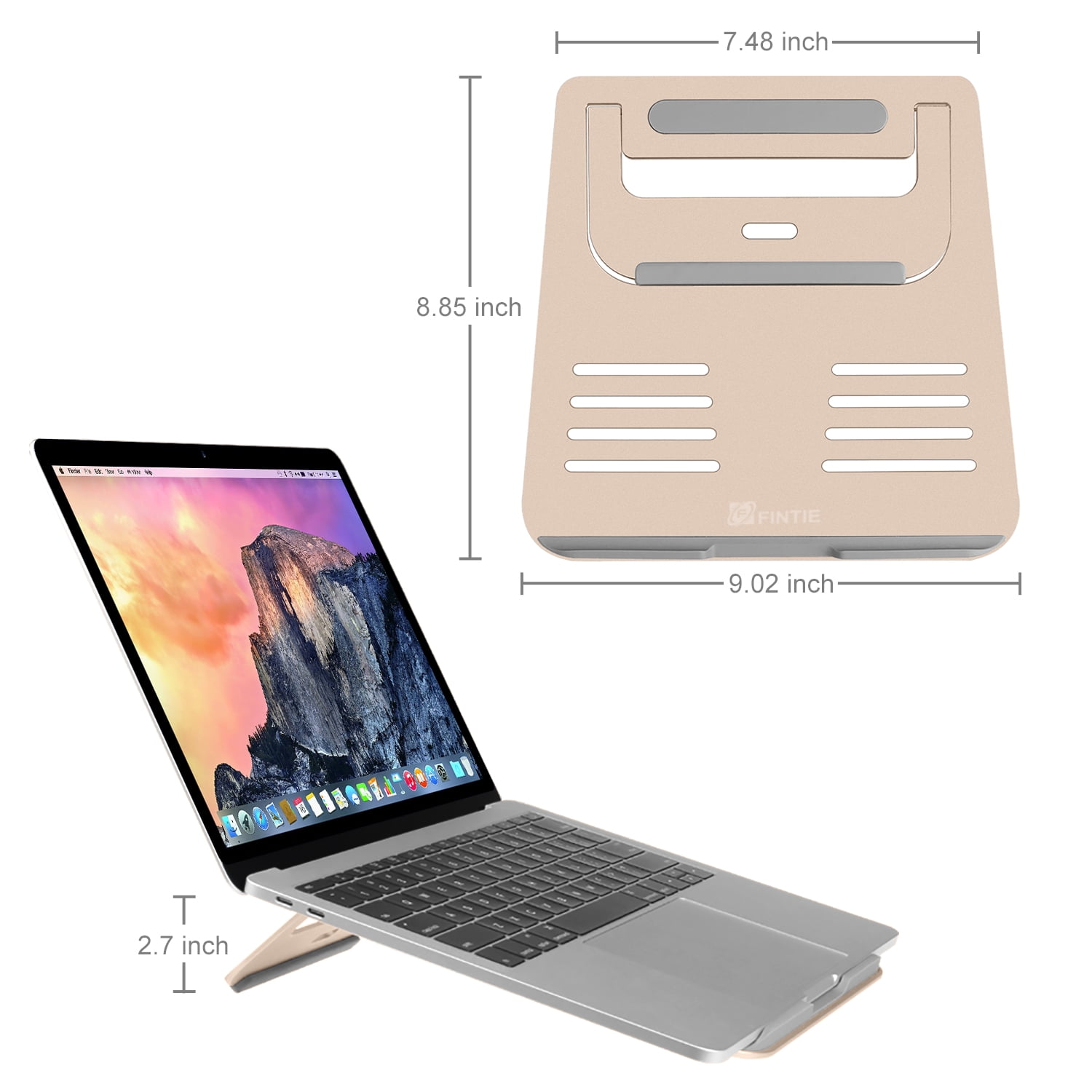 Fintie Aluminum Portable Laptop Stand for MacBook/iPad Pro/Samsung/RCA/Lenovo/Tablet/Notebook 9-17" Holder