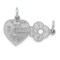 thumbnail image 1 of Real 14kt White Gold Key and Heart Break-apart Charm Pendant; for Adults and Teens; for Women and Men, 1 of 4
