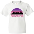 thumbnail image 3 of Inktastic Portland Oregon Retro Sunset Skyline Youth T-Shirt, 3 of 5