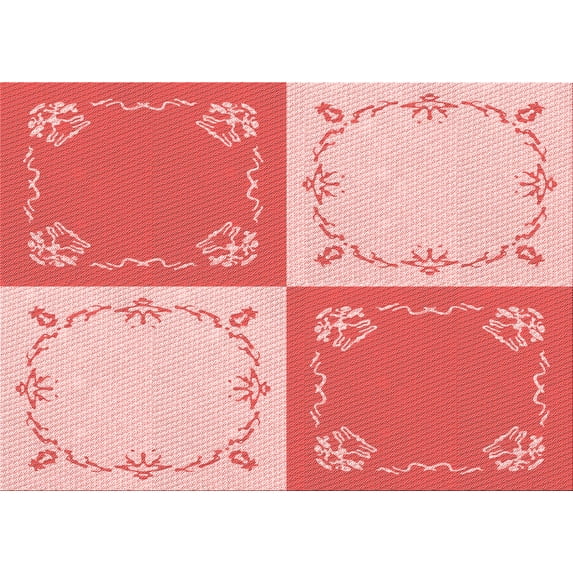 Ahgly Company Machine Washable Indoor Rectangle Transitional Flamingo Pink Area Rugs, 3' x 5'