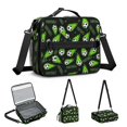 thumbnail image 5 of Football and Flame Black Pattern Bento School Insulated Lunch Bag Box with Shoulder Strap and Bottle Holder, 11" X 9.5" X 3.5", 5 of 5