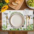 thumbnail image 4 of St. Patrick's Day Placemats Set of 6, Green Truck Clovers Floral Butterfly Wood Placemats for Dining Table, Place Mats for Kitchen Tabletop, Waterproof Wipeable Dining Table Mats Set, 4 of 9