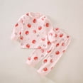 thumbnail image 2 of Odeerbi 6M-8Y Kids Boys Girls Cotton Pajama Sets Cute Print Long Johns Pajamas Children's Homewear Long Sleeve Round Neck Top Shirt Two-piece Set Kids Boys Girls Clothes, 2 of 3