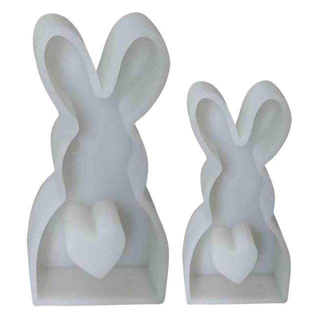 Moldes para velas con forma de conejo molde portátil con forma de conejo para hacer jabón de cera de vela 2 uds.