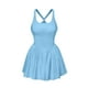 thumbnail image 4 of 2025 Vestido de tenis para mujer con pantalones cortos - Conjunto deportivo sin mangas, con cuello cuadrado y plisado, para hacer ejercicio, 4 of 5