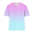 thumbnail image 4 of Tops for Women Gradient Printing Women's T-Shirts Crew Neck Activewear Short Sleeve Breathable Summer Tops Loose Thin Ladies Blouses Tees Tunic Casual Plus Size Clothing, 4 of 5