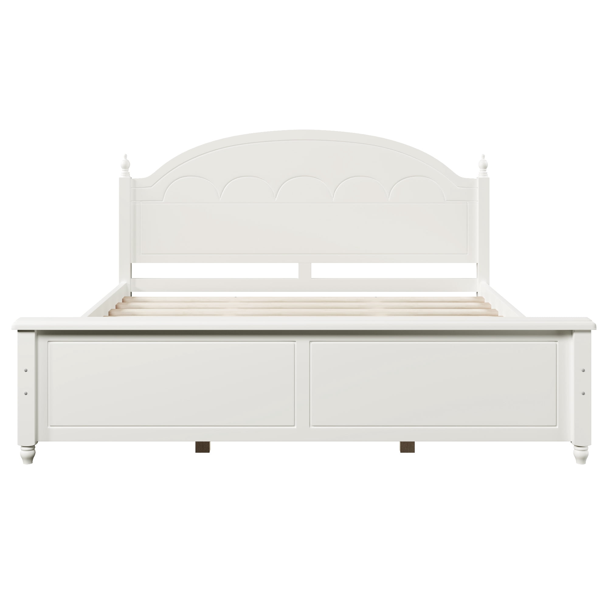 Euroco Wood King Size Platform Bed, White