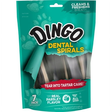 UPC: 0615650990870 | Dingo Dental Spirals for Dogs  Cleans & Freshens Breath  7-Count