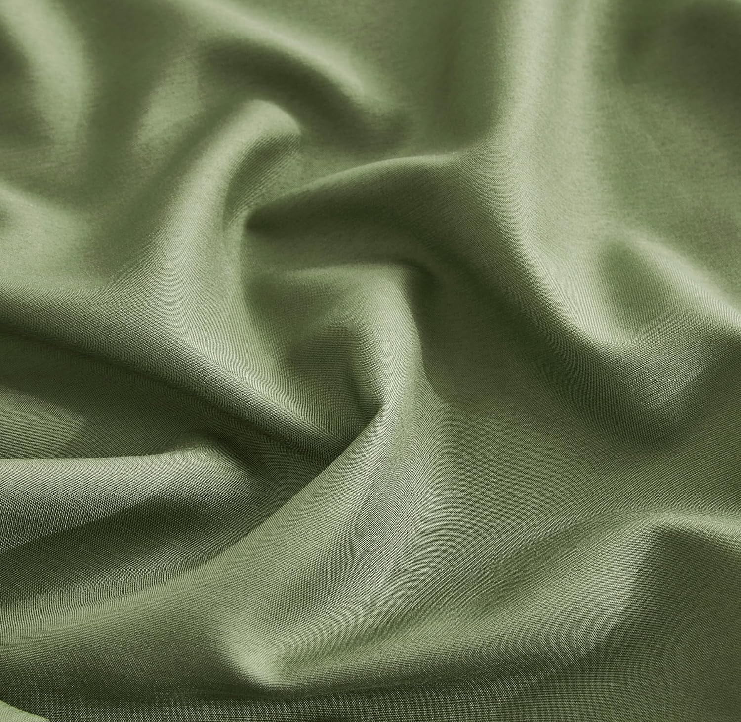 Chezmoi Collection 4-Piece Stone Washed California King Sheet Set, Rayon Derived from Bamboo & Polyester Blended, Breathable & Cooling 15-Inches Deep Pocket Sheets & Pillowcases Set, Olive Green