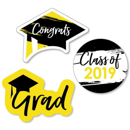 Yellow Grad - Best is Yet to Come - DIY Shaped 2019 Graduation Party Cut-Outs - 24