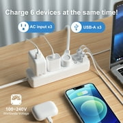 European Travel Plug Adapter – Unidapt International Power Strip with 3 USB Ports & 3 AC Outlets, 3.3ft Extension Cable, US to EU Adapter, Study Abroad & Travel Essential