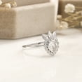 thumbnail image 3 of 18K White Gold Heart Shape Moonstone Cubic Zirconia Engagement Ring, 3 of 5
