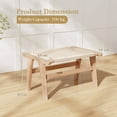 thumbnail image 3 of Costway 2 PCS Teak Wood Ottoman Footstool with Braided Rope for Living Room Bedroom Office, 3 of 8