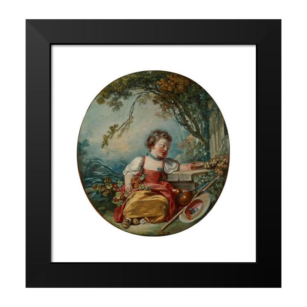 Jean-Honoré Fragonard 12x13 Black Modern Framed Museum Art Print Titled - The Little Pilgrim (1754)