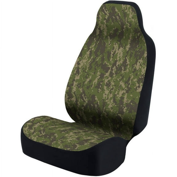 Coverking Universal Printed Seat Cover, Ultra Suede Digital Camo Jungle Green