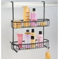 thumbnail image 3 of mDesign Extra Wide Stainless Steel 2-Tier Bathroom Shower Over Door Caddy, Black, 3 of 5