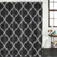 thumbnail image 2 of Black Morocco Bathroom Shower Curtains with 12 Hooks Waterproof Shower Curtain for Stalls and Bathtubs Boho Vintage Quatrefoil Geometric Plaid Decorative Bathroom Privacy Curtain 36x78 Inches, 2 of 9