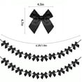 thumbnail image 2 of NOGIS 2 Packs Black Bow Garland Banner - 12.5FT Black Satin Bows Party Decoration for Birthday Baby Shower Wedding Engagement Party Bow Decor, 2 of 7