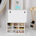 thumbnail image 4 of Bathroom Organizers and Storage, Makeup & Desk Organizer, Small Drawer Organizer for Desk, Desktop Drawer Organizer with 9 Clear Drawers, Plastic Desktop Storage Drawers 7.1" x 3 .9" x 4.7", White, 4 of 8