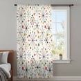 thumbnail image 3 of Middle Century Semi Sheer Curtains Drapes for Living Room, Bedroom, French Doors Window 96 Inches Long, Geometric Modern Abstract Vintage Rod Pocket Chiffon Curtain Drapery Voile Draperies Panel, 3 of 8
