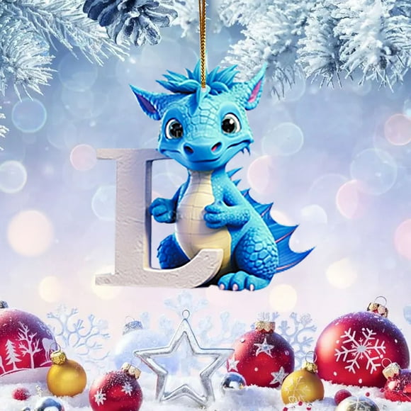 26 Letters Cute Animal Baby Christmas Acrylic Ornament Tree Decoration Pendant for Car Holiday Festive Hanging