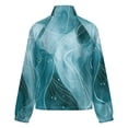 thumbnail image 6 of Jackets for Women Winter Coat Jackets Flannel Stand Collar Jacket(Abstract Blue Wavy Pattern,Size:S-4XL), 6 of 7
