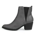 thumbnail image 5 of SHIBEVER Ankle Boots for Women Pointed Toe Short Chelsea Booties Low Heels Slip-On Leather Boot Dressy Zipper Block Booties Shoes Mineral Gray, 5 of 5