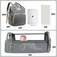Diaper Bag Backpack, Multifunctional Baby Changing Bag with Foldable Crib & Insulated Milk