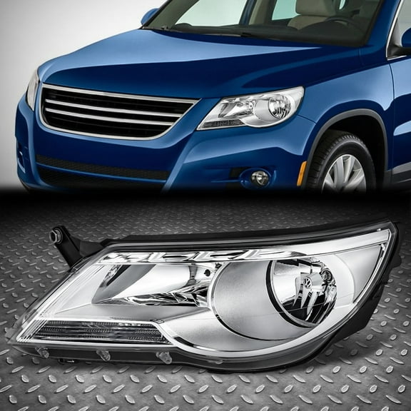 NUVISION for 09-11 Vw Tiguan OE Style Driver Left Side Headlight Headlamp Assembly Chrome