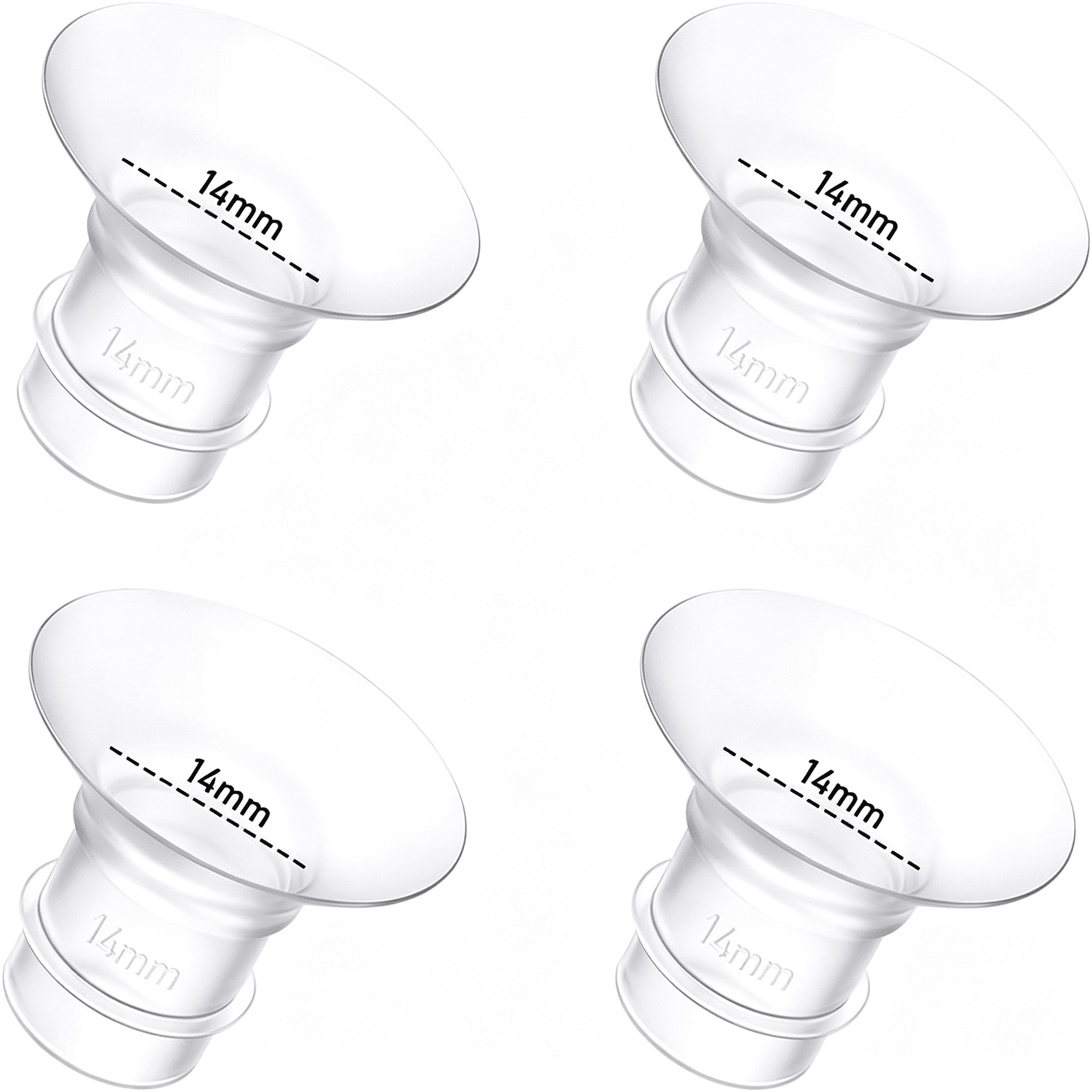 XIRQI 4Pcs Breast Pump Flange Insert 14Mm Compatible with Momcozy Medela Elvie/Lansinoh P10 Breast Pump,Fit for Momcozy M5/M9/M6/V2 Pro E10 S1 S1 Pro