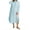 Blue, variant on Women's La Cera 1060GX Plus 100% Cotton Woven Long Sleeve Nightgown (Blue 3X)