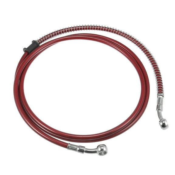 70.87" Length 10mm ID Motorcycle Hydraulic Brake Line Oil Hose Pipe Stainless Steel Braided Cable for ATV Motocross Red