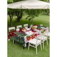 thumbnail image 3 of Outdoor Tablecloth with Umbrella Hole and Zipper, Red Plaid Christmas Rectangle Table Cloth 54x80 Inch Waterproof Tablecloth, Xmas Tree Snowflake Winter Gifts Picnic Table Cover for Patio Camping, 3 of 7