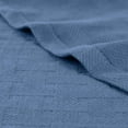 thumbnail image 6 of BNM Basketweave Cotton Blanket, Throw, Denim Blue, 6 of 12