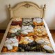 thumbnail image 4 of Manta de franela de 9 cuadrados con gatos durmiendo, para sofá, cama y viaje, manta suave y cálida para el hogar y camping., 4 of 5