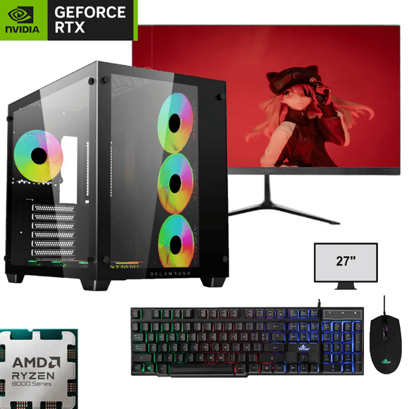 Pc Gamer Ryzen 5 8600g 32gb Ram Ddr5 Nvme 1 Tb Rtx 4060 8Gb Monitor 27