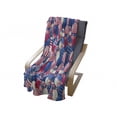 thumbnail image 4 of USA Soft Flannel Fleece Throw Blanket, Traditional Easter Eggs with American Flag Pattern Motherland Print, Cozy Plush for Indoor and Outdoor Use, 50" x 60", Navy Blue White Red, by Ambesonne, 4 of 6