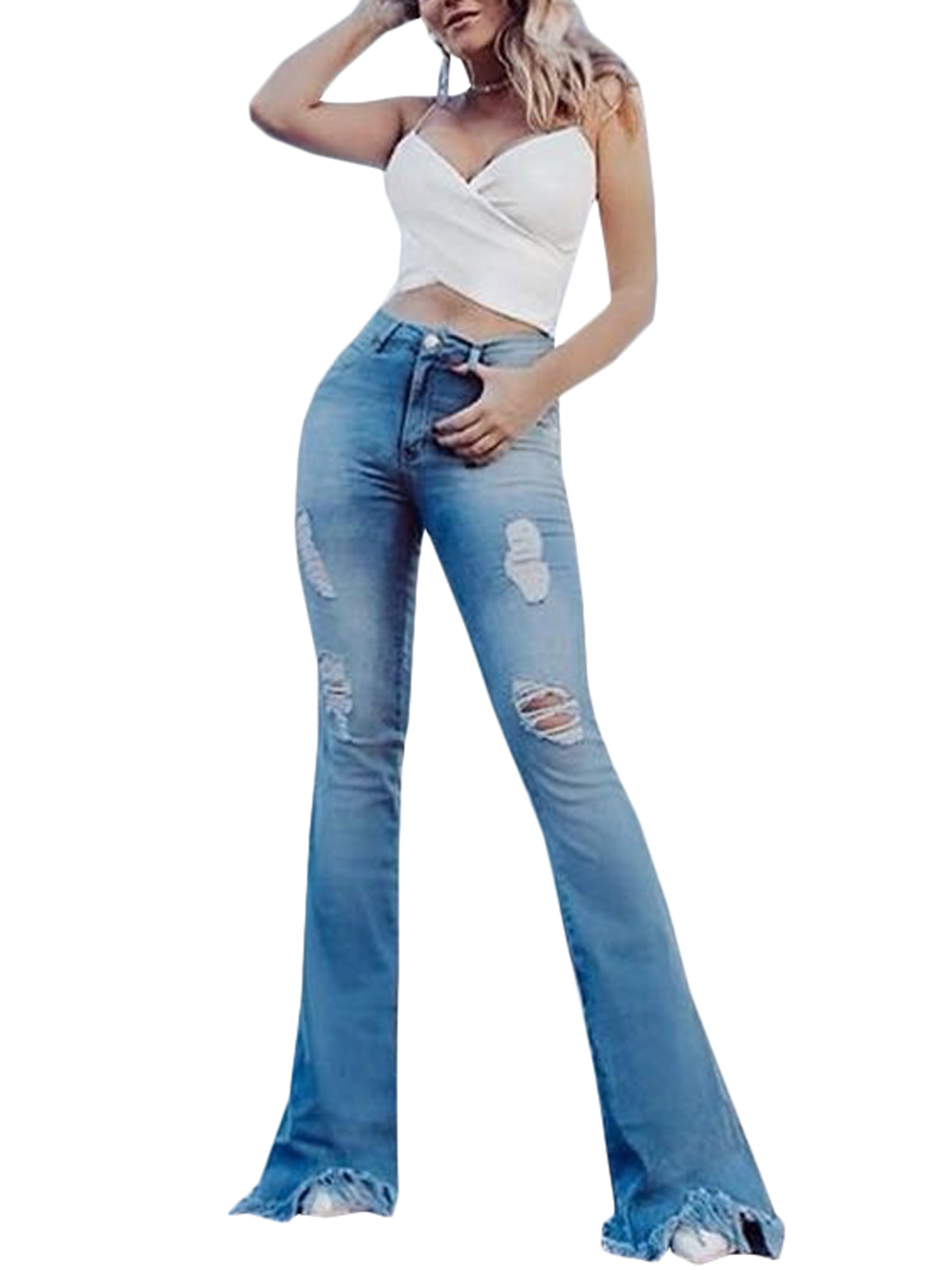 ripped flared pants