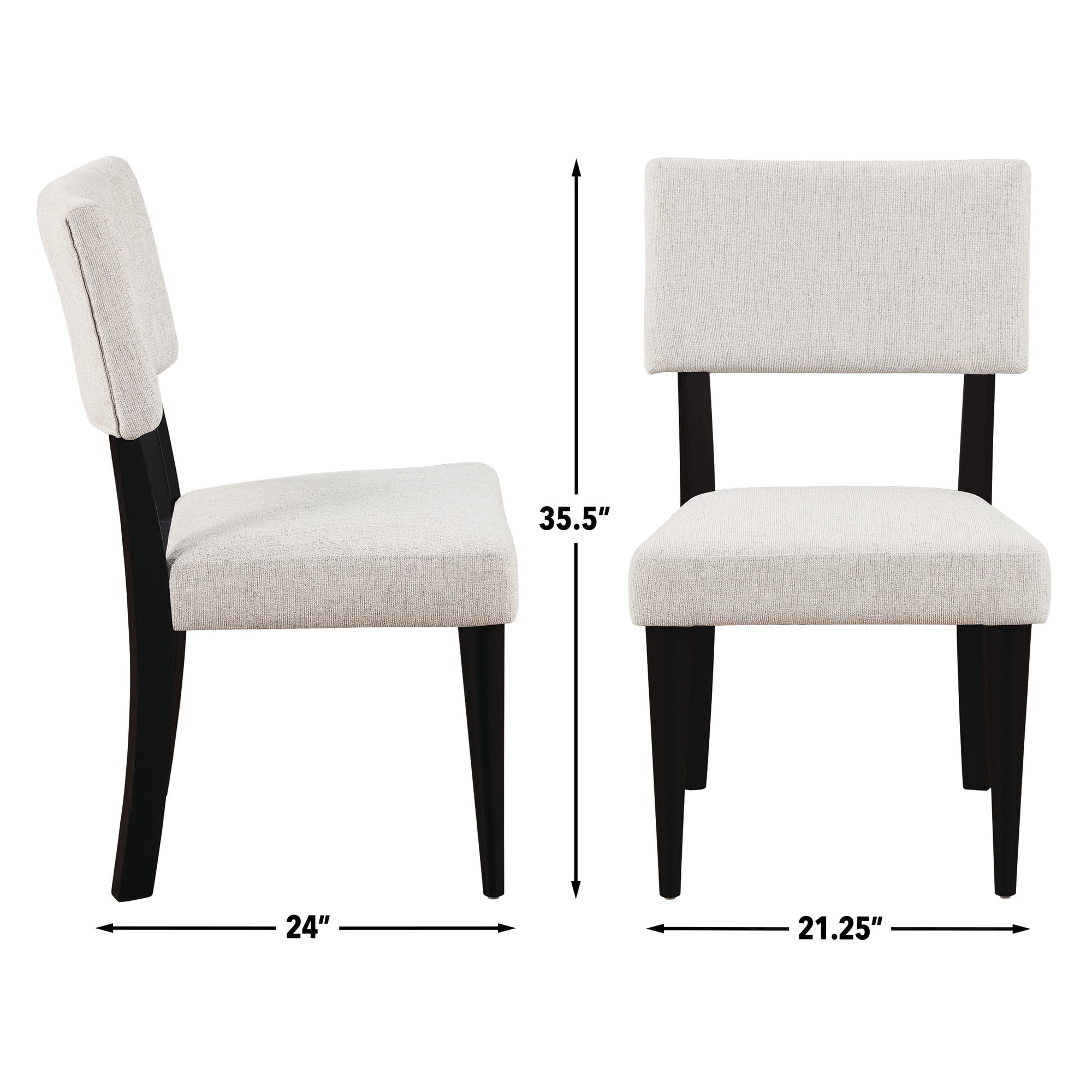 Steve Silver Colvin Modern Upholstered Dining Chair, Set of 2, Black/White