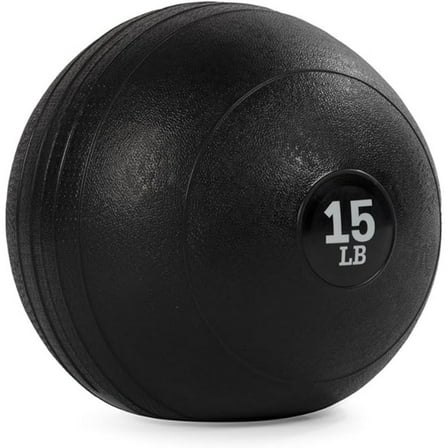 15 LB Rubber Slam Ball, Dead Weight Ball Absorbs Impact, Minimal Bounce, Textured Surface for Strength and Conditioning, Slam Ball Exercises, Cardio Workouts, Full Body Workout